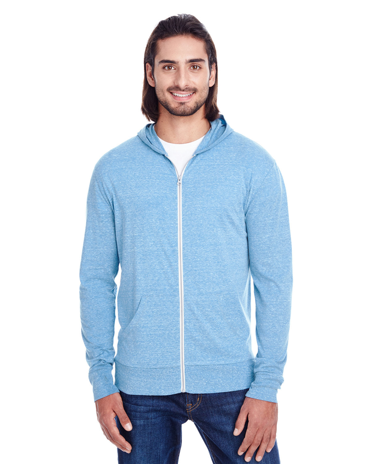 Unisex Triblend Full-Zip Light Hoodie - 302Z