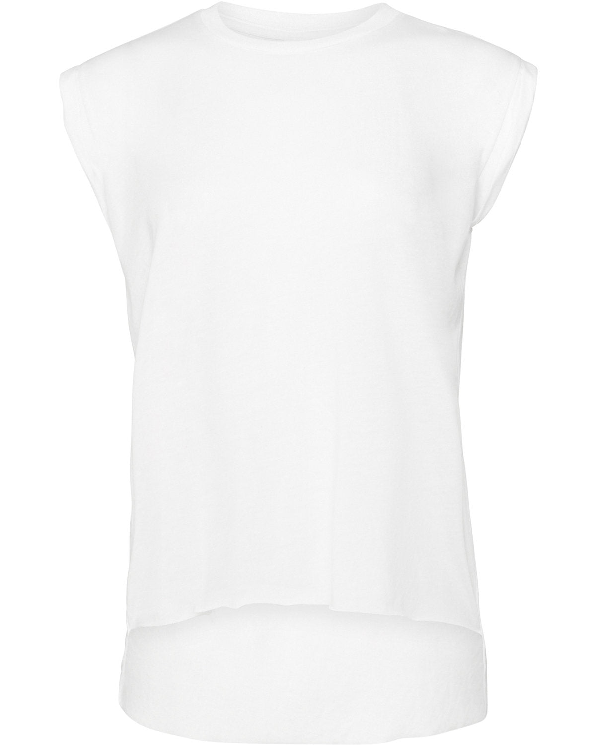 Women's Flowy Muscle Tee w/ Rolled Cuff - 8804