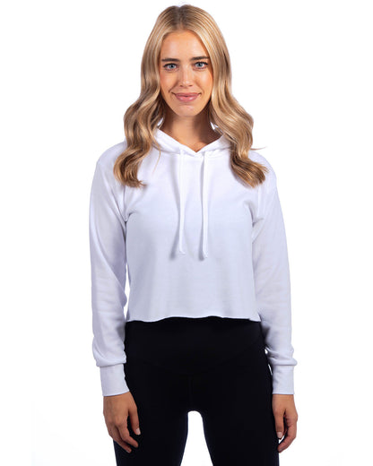 Women's Laguna Sueded Raw Edge Crop Hoodie - 9384