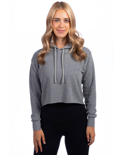 Women's Laguna Sueded Raw Edge Crop Hoodie - 9384