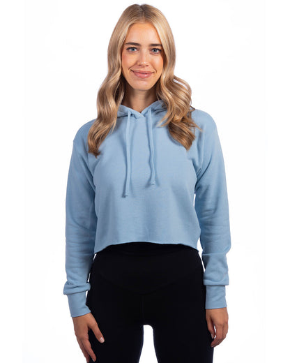 Women's Laguna Sueded Raw Edge Crop Hoodie - 9384