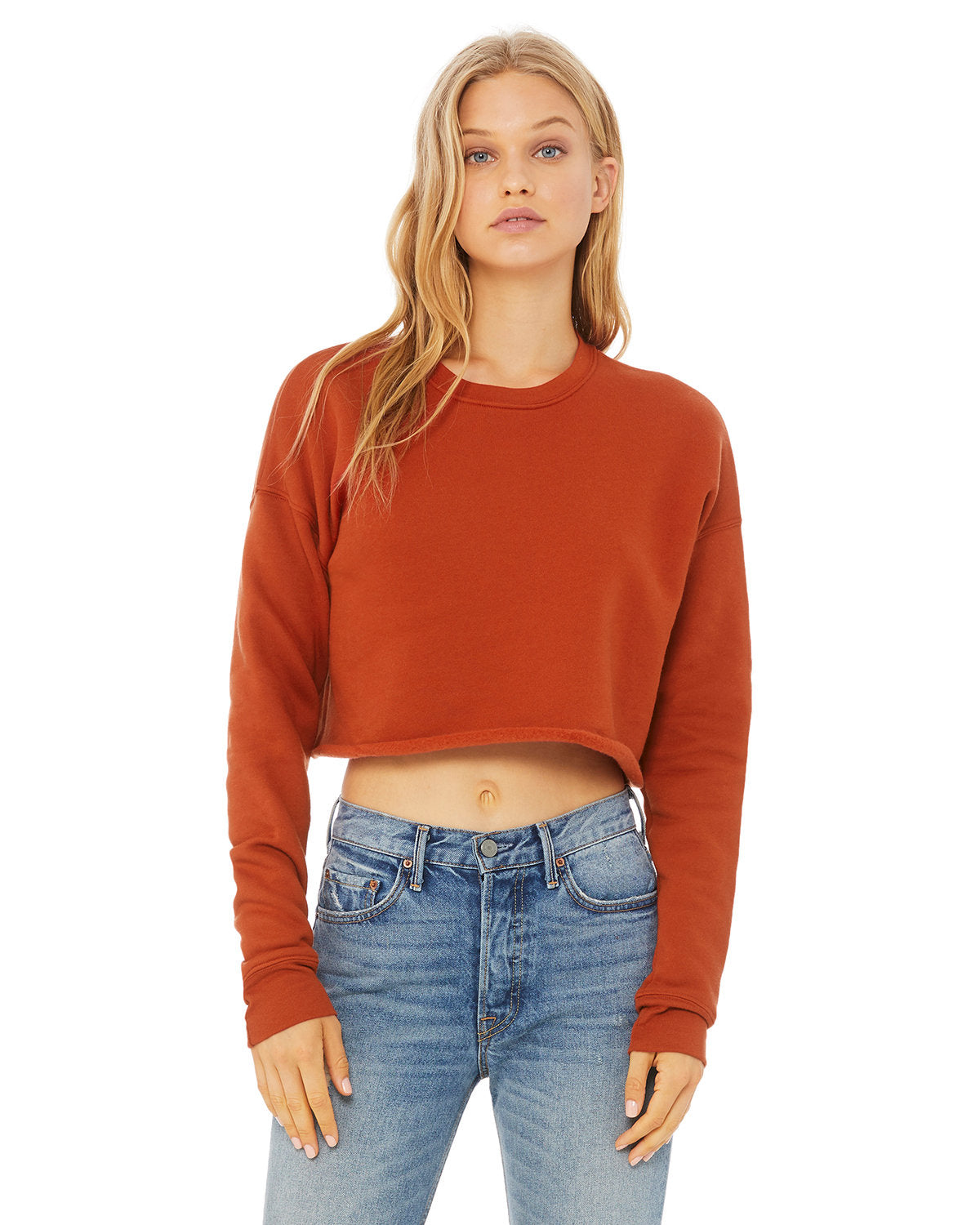 Women's Cropped Crew Fleece - 7503