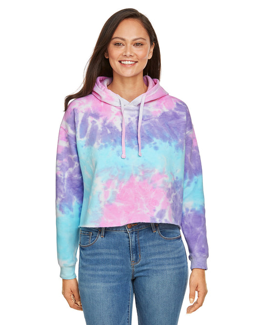 Tie-Dye Ladies' Cropped Hooded Sweatshirt - CD8333