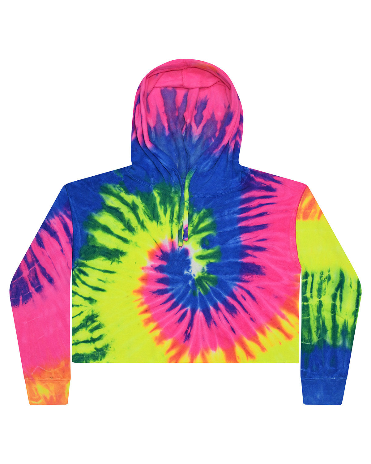 Tie-Dye Ladies' Cropped Hooded Sweatshirt - CD8333