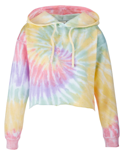 Tie-Dye Ladies' Cropped Hooded Sweatshirt - CD8333