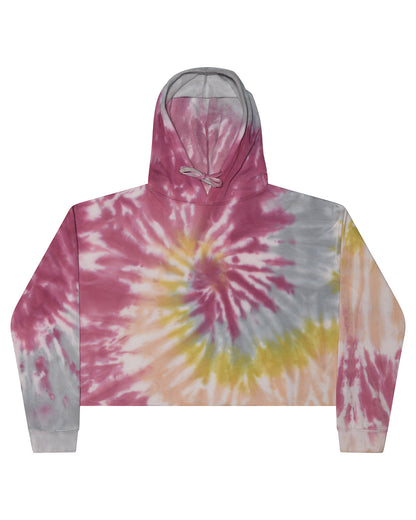 Tie-Dye Ladies' Cropped Hooded Sweatshirt - CD8333